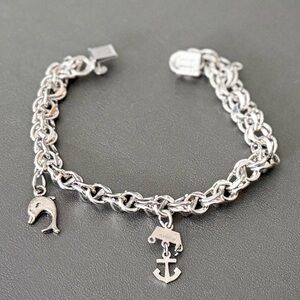 925 Double Link Charm Bracelet